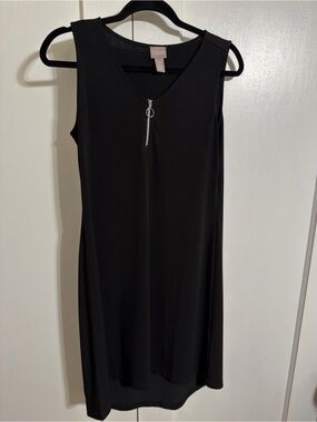 Chico's Black Sleeveless Zip-Front Mini Dress